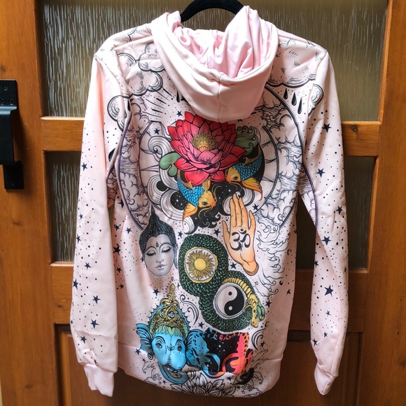 GEARBUNCH Tattoed Lotus Unisex Hoodie!! BRAND NEW! - Picture 4 of 4